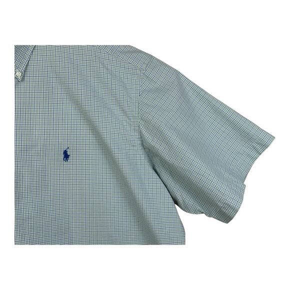 Ralph Lauren Mens 2XL Classic Fit Green Blue Short Sleeve Button Down Shirt - Picture 5 of 13